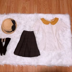 Peter pan colar lace shirt